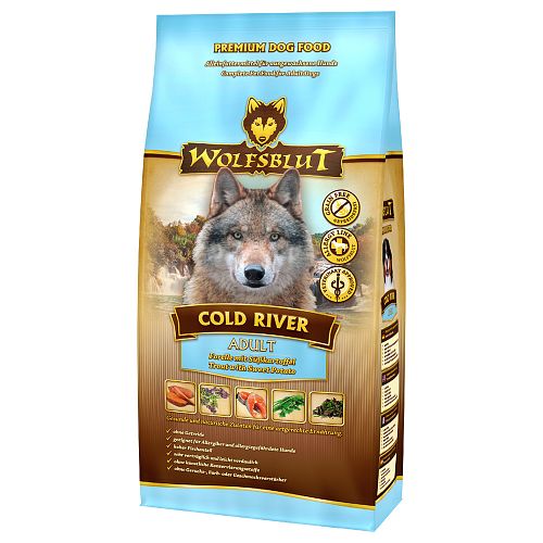 WOLFSBLUT Cold River Forelle mit Süßkartoffeln Hundetrockenfutter