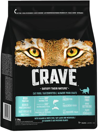 CRAVE Lachs & Weißfisch Katzentrockenfutter
