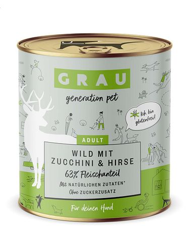 grau Hund 800 Gramm Hundenassfutter