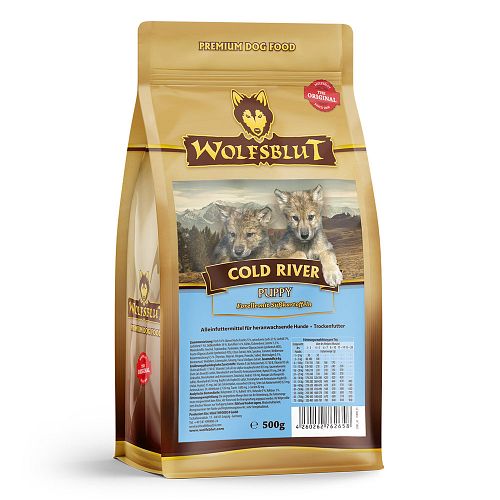 WOLFSBLUT Cold River Puppy Forelle mit Süßkartoffel Hundetrockenfutter