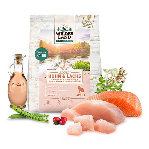 WILDES LAND Katze Huhn und Lachs