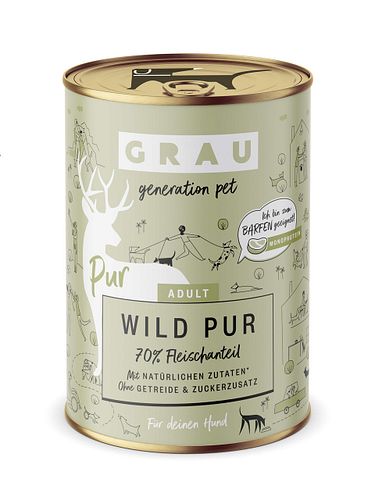 grau Hund 400 Gramm Hundenassfutter