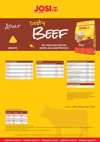 Josera JosiCat Tasty Beef Katzentrockenfutter