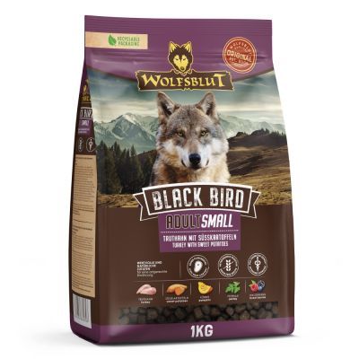 WOLFSBLUT Black Bird Small Breed Truthahn mit Süßkartoffel Hundetrockenfutter