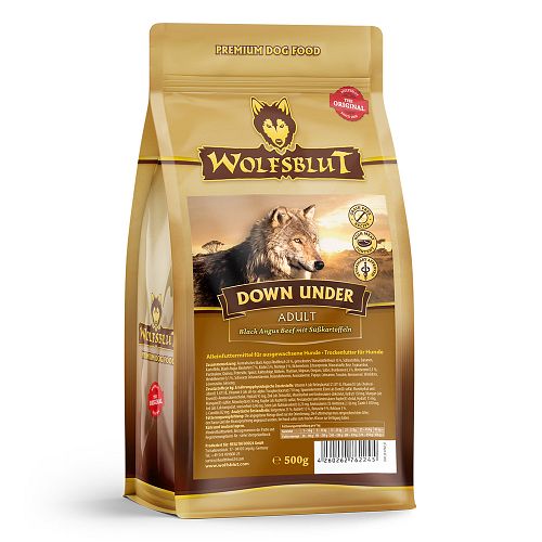 WOLFSBLUT Down Under Black Angus Beef mit Süßkartoffeln Hundetrockenfutter