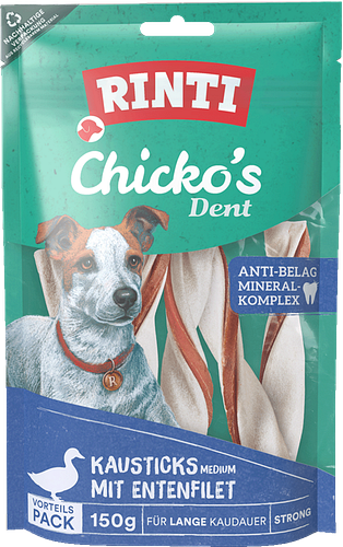 RINTI Chicko Dent Kausticks 150g Hundesnacks