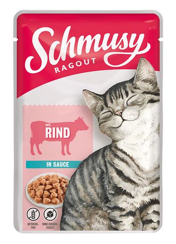 SCHMUSY Ragout Pouch in Sauce 100g Frischebeutel Katzennassfutter