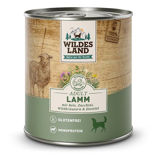 Wildes Land Hundenassfutter 800g