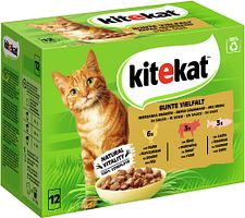 KITEKAT BunteVierfalt in Sauce 12 x 85 Gramm Katzennassfutter