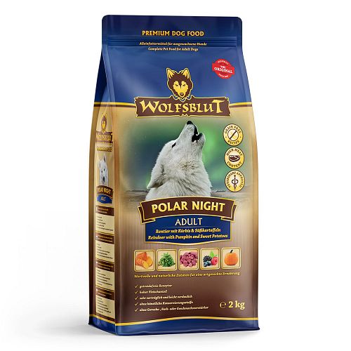 WOLFSBLUT Polar Night Rentierfleisch mit Kürbis und Süßkartoffeln Hundetrockenfutter