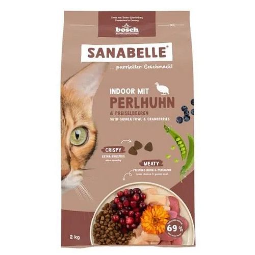 Sanabelle Indoor mit Perlhuhn Katzentrockenfutter