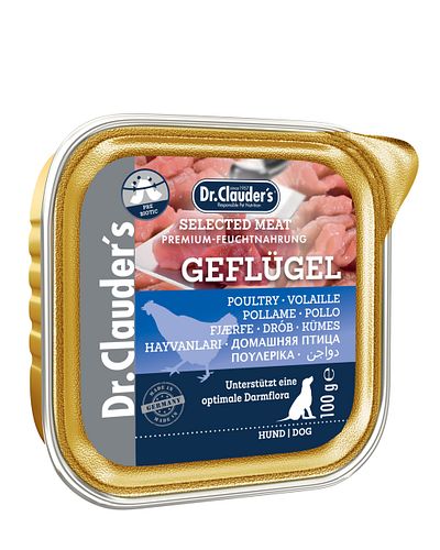 Dr. Clauder's Selected Meat Pre Biotics 100g Schalen Hundenassfutter