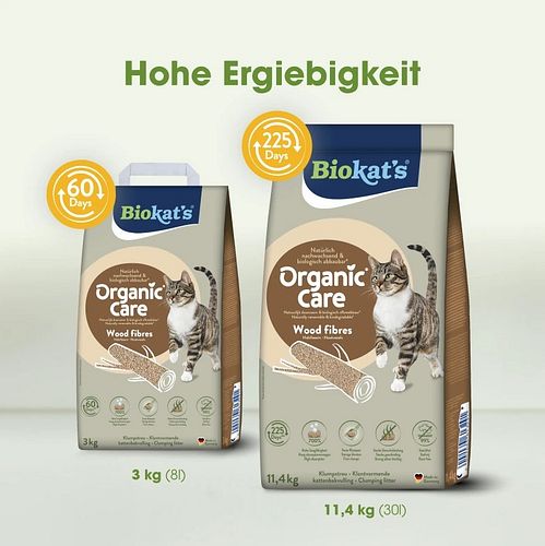 Biokats Organic Care Wood Fibres Premiumkatzenstreu