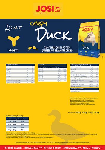 Josera JosiCat Crispy Duck Katzentrockenfutter