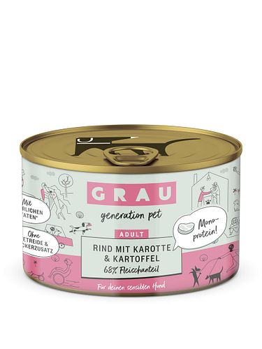 grau Hund 200 Gramm Hundenassfutter