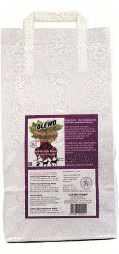 Olewo Rote Beete Granulat Zusatzfutter für Hunde, Nager & Pferde