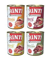 RINTI Kennerfleisch Dose 24 x 800g Mixpaket (Ente,Pute,Rentier,Huhn) Hundenassfutter