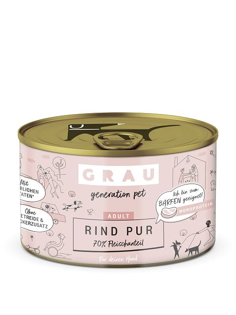 grau Hund 200 Gramm HundenassfutterVorschaubild