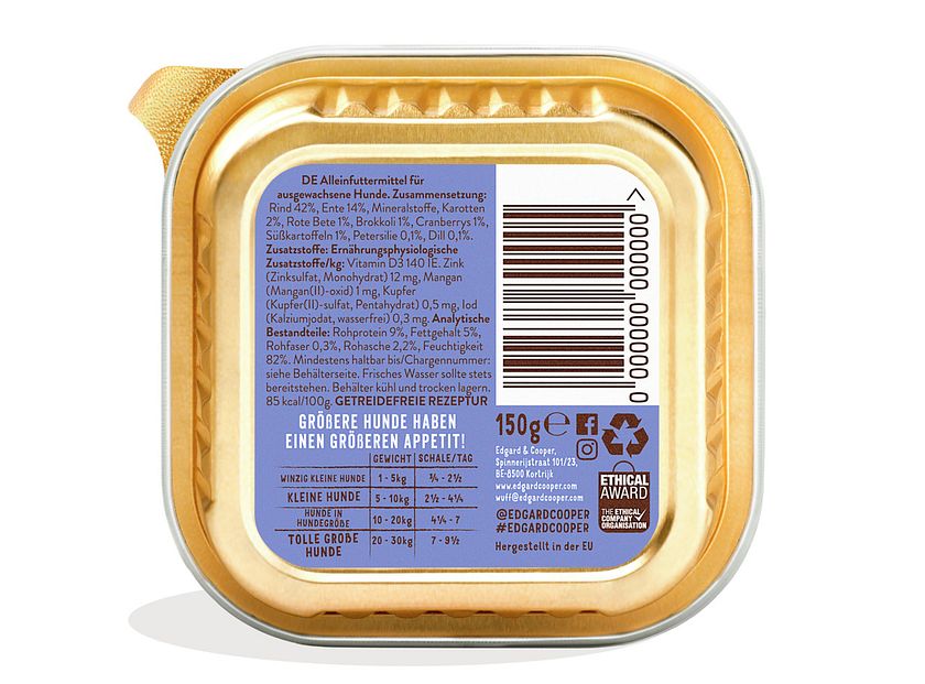 Edgard&Cooper Adult 150 Gramm HundenassfutterVorschaubild