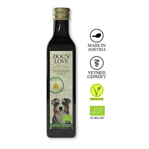 Dog's Love Natural Gold Bio Ölmischung 250ml Nahrungsergänzung für Hunde