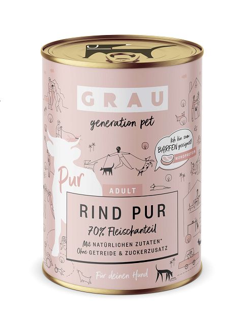 grau Hund 400 Gramm HundenassfutterVorschaubild