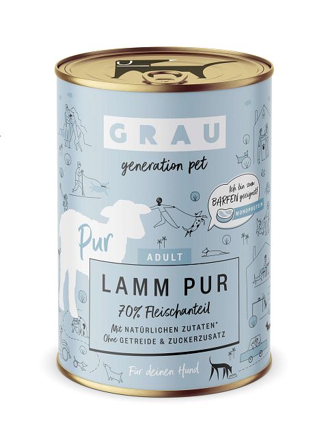 grau Hund 400 Gramm HundenassfutterVorschaubild