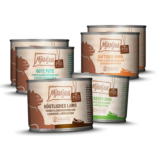 MJAMJAM Mixpaket 6 x 200g Dose Katzennassfutter