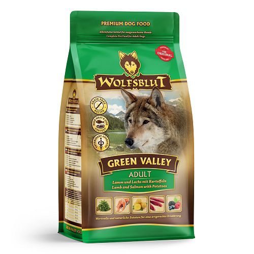 WOLFSBLUT Green Valley Lamm und Lachs mit Kartoffeln Hundetrockenfutter