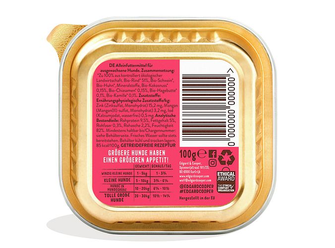 Edgard&Cooper Adult BIO 100 Gramm Hundenassfutter
