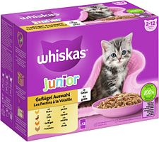 Whiskas Junior Geflügel Auswahl in Gelee Multipack 12 x 85 Gramm Katzennassfutter