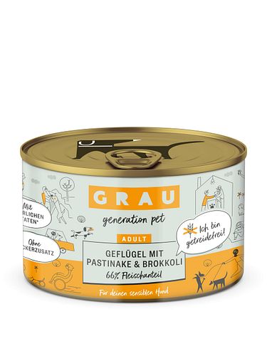 grau Hund 200 Gramm Hundenassfutter