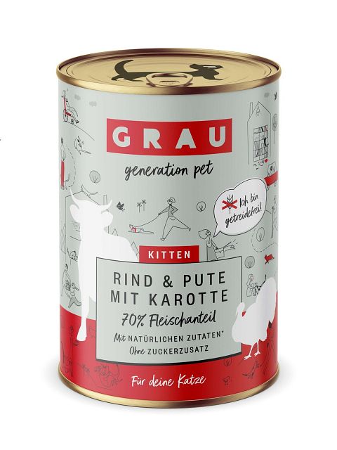 grau Katze 400 Gramm KatzennassfutterVorschaubild