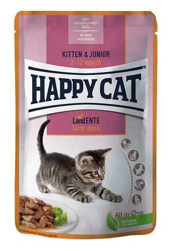 HAPPY CAT Meat in Sauce Kitten & Junior 85 Gramm Katzennassfutter