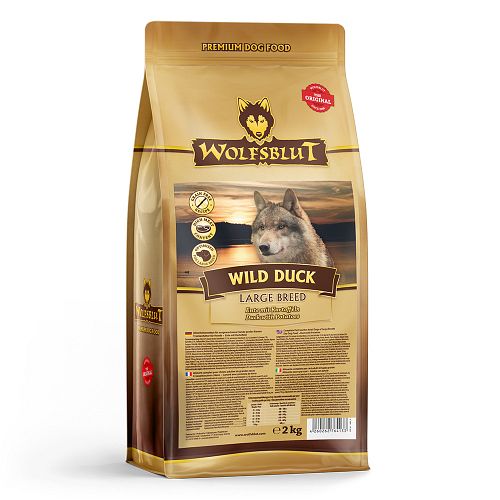WOLFSBLUT Wild Duck Large Breed Ente mit Kartoffeln Hundetrockenfutter