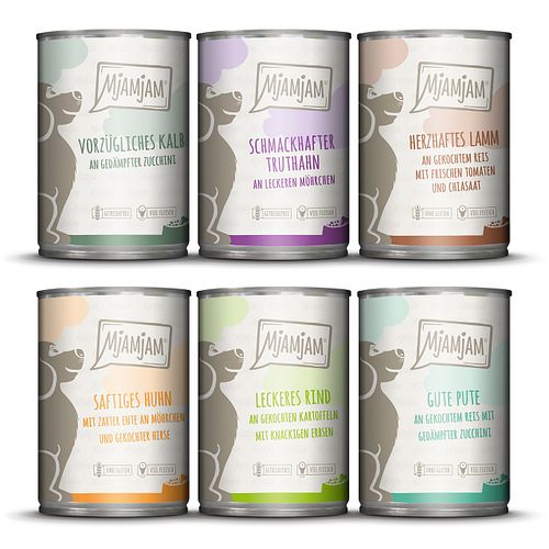 MJAMJAM Mixpaket 6 x 400g Dose Hundenassfutter