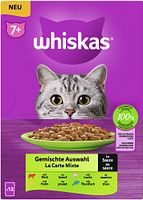 WHISKAS 7+ Gemischte Auswahl in Sauce 12 x 85 Gramm Multipack Katzennassfutter