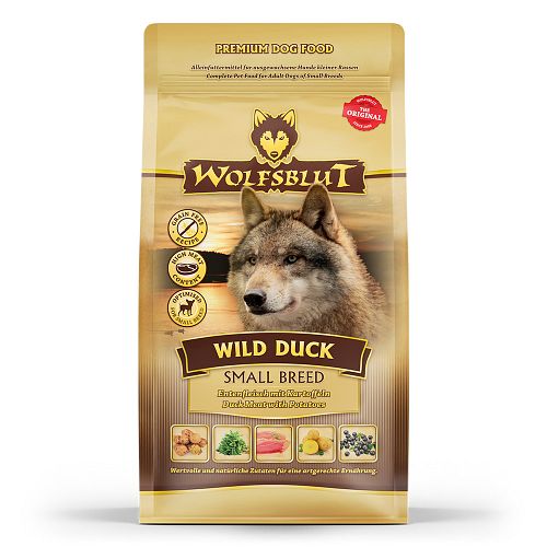 WOLFSBLUT Wild Duck Small Breed Entenfleisch mit Kartoffel Hundetrockenfutter