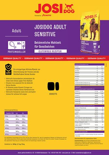 Josera JosiDog Adult Sensitive Hundetrockenfutter