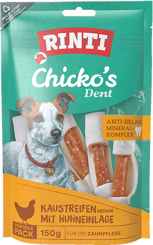 RINTI Chicko Dent Kausticks 150g Hundesnacks