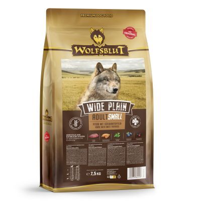 WOLFSBLUT Wide Plain Small Breed Pferdefleisch mit Süßkartoffel Hundetrockenfutter