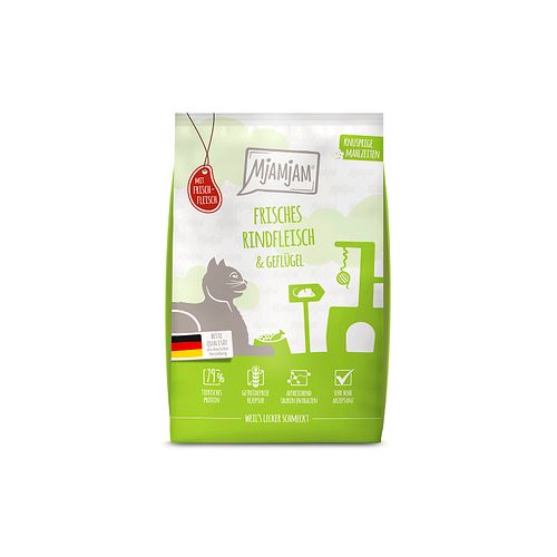 Mjamjam Frisches Rind & Geflügel Katzentrockenfutter
