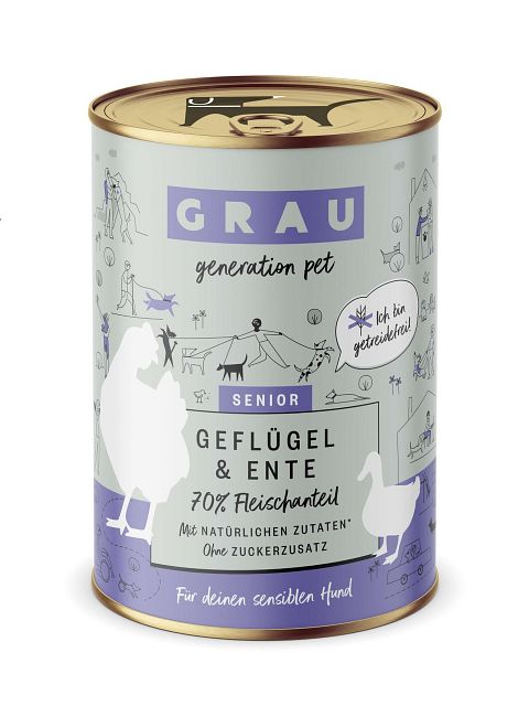 grau Hund 400 Gramm HundenassfutterVorschaubild