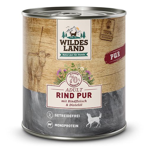 Wildes Land PUR Hundenassfutter 800g