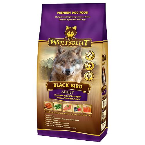 WOLFSBLUT Black Bird Truthahn mit Süßkartoffeln Hundetrockenfutter