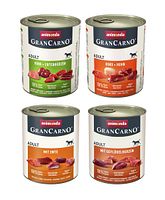 animonda Gran Carno Adult 24 x 800g Mixpaket (Rind&Huhn,Rind&Entenherz,Ente,Geflügelherz) Hundenassfutter