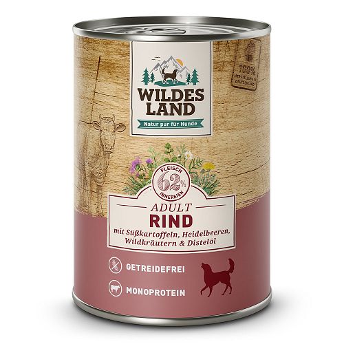 Wildes Land Hundenassfutter 400g