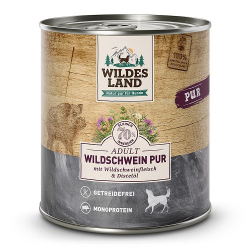 Wildes Land PUR Hundenassfutter 800g